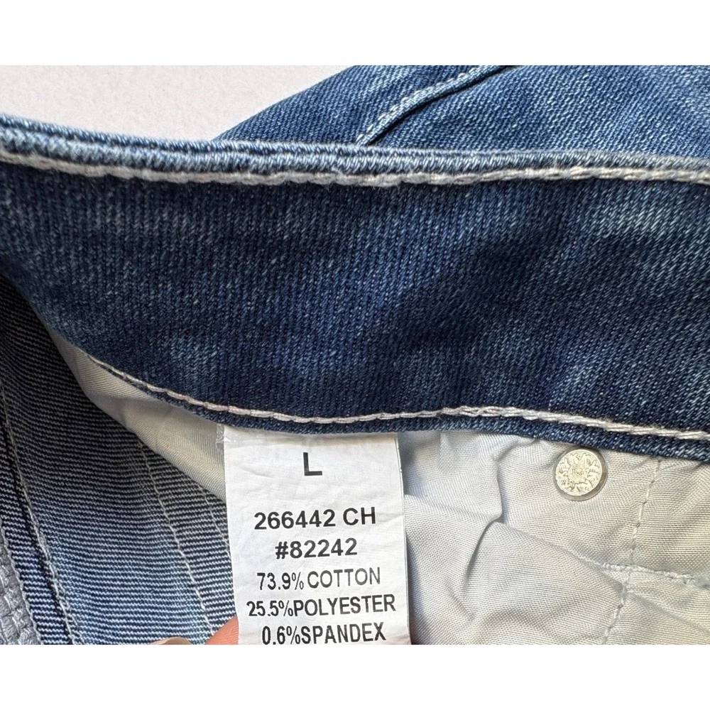 Flamingals Womens High Waisted Wide Leg Carpenter Jeans Medium Wash Blue Size L